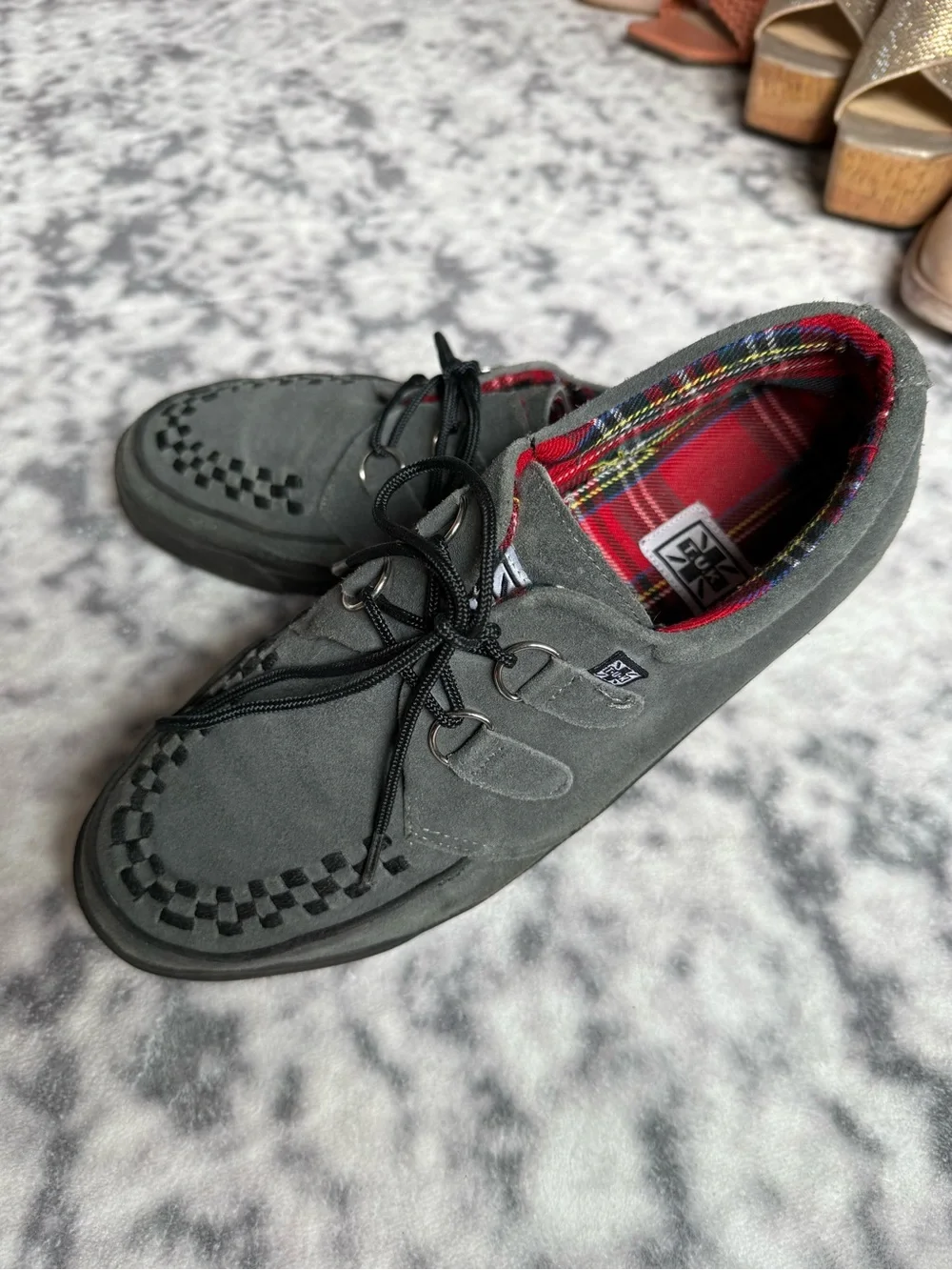 T.U.K - Gray Suede Creeper Sneaker Loafers - Men’s 9 Women’s 11